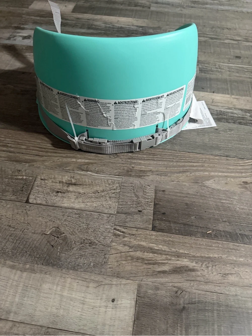 Kids' Teal Booster Seat with Stitch Design